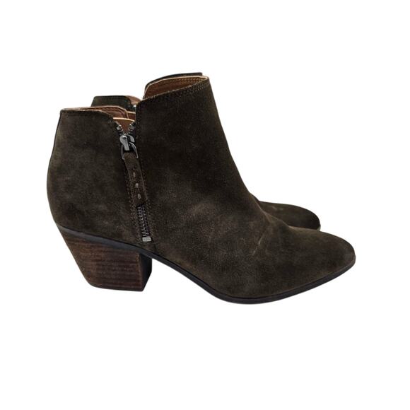 Frye Double Zip Bootie Size 10 Suede Brown Double Zip Ankle Boot Holly Judith - Picture 6 of 9